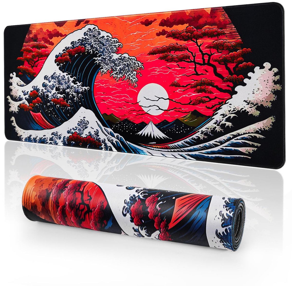 Gaming Muismat XXL - Met Gestikte Randen, Waterdicht en Antislip - Voor PC, MacBook, Laptop - 800 x 300 mm