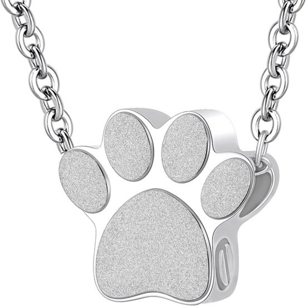Hanger voor Huisdier As met Pootprint - Urn Ketting voor Hond of Kat
