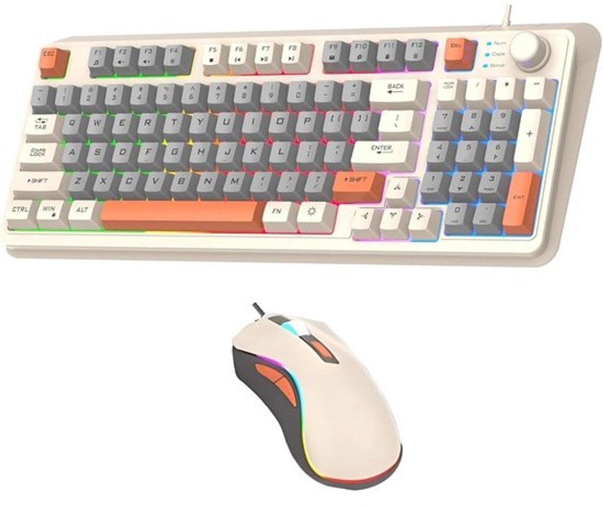 Bedraad toetsenbord en muis combo 94 toetsen volumeknop ergonomisch waterdicht voor pc laptop tablet