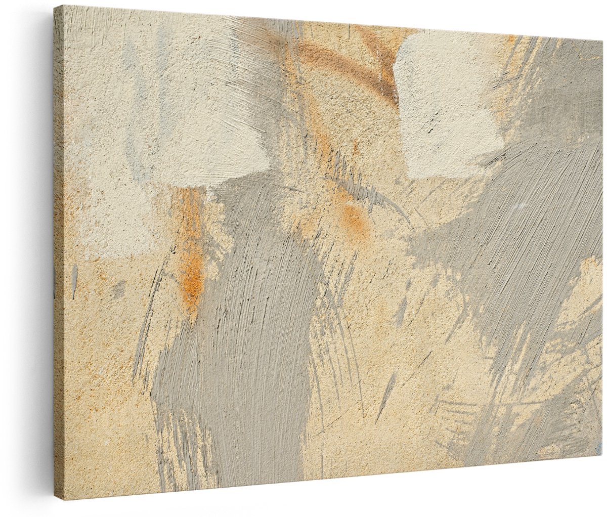 Artaza Canvas Schilderij Abstracte Kunst van een Cementen Muur - 180x120 cm - Groot - Wanddecoratie Woonkamer - Schilderijen - Muurdecoratie