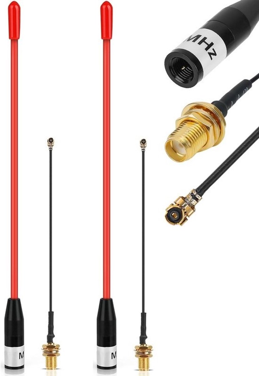 LoRa Antenne Set - Draadloze Communicatie - Signaal Versterking - 10dBi Omni Richting - 17 cm - Rood