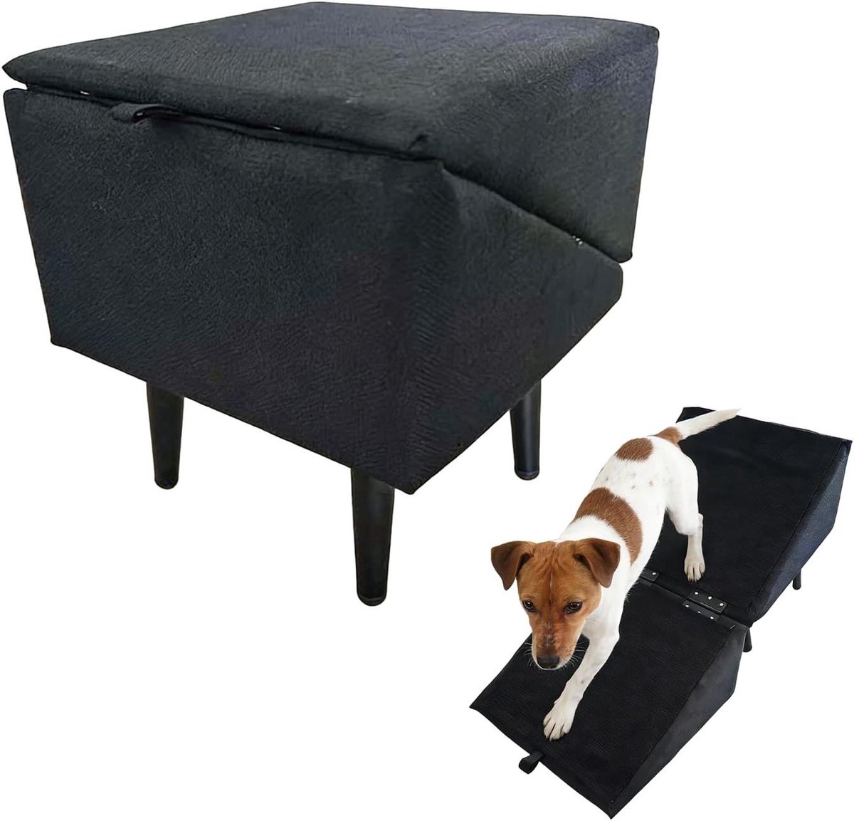 Hondentrap - Oprijplaten huisdieren - Hulp voor gewrichten - Dubbele antislip - 35 x 28 x 365 cm - Zwart