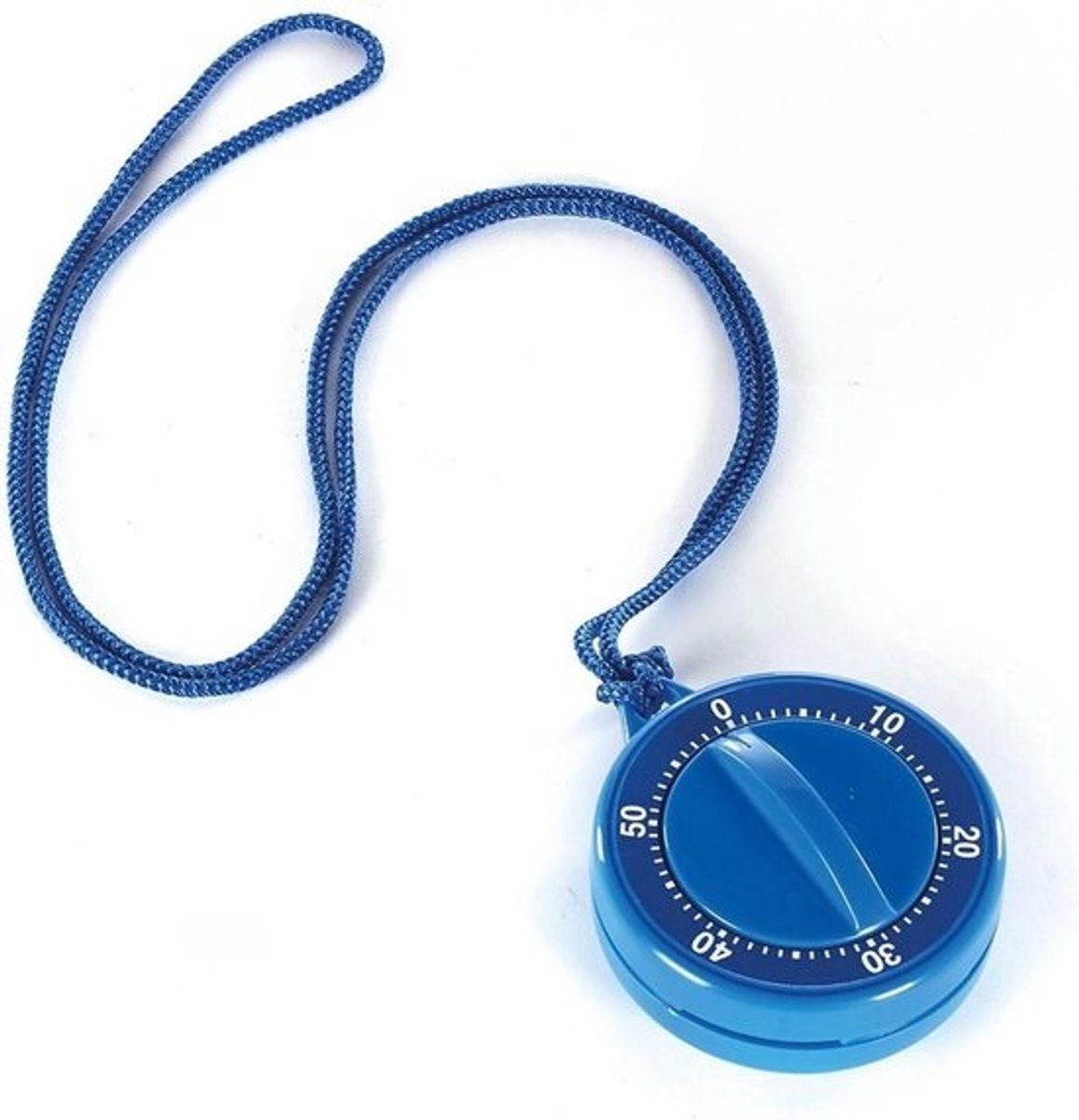 Keukentimer Met Koord - Kookwekker Rond - Koken En Bakken - Magnetische Achterkant - 0-60 Minuten - Blauw