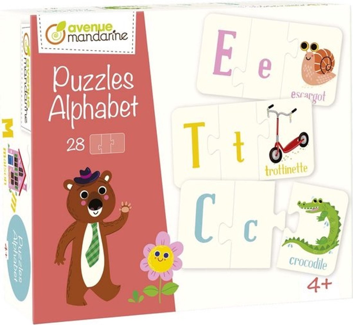 Educatieve Puzzeldoos met 28 Alfabet Puzzels voor Jonge Kinderen