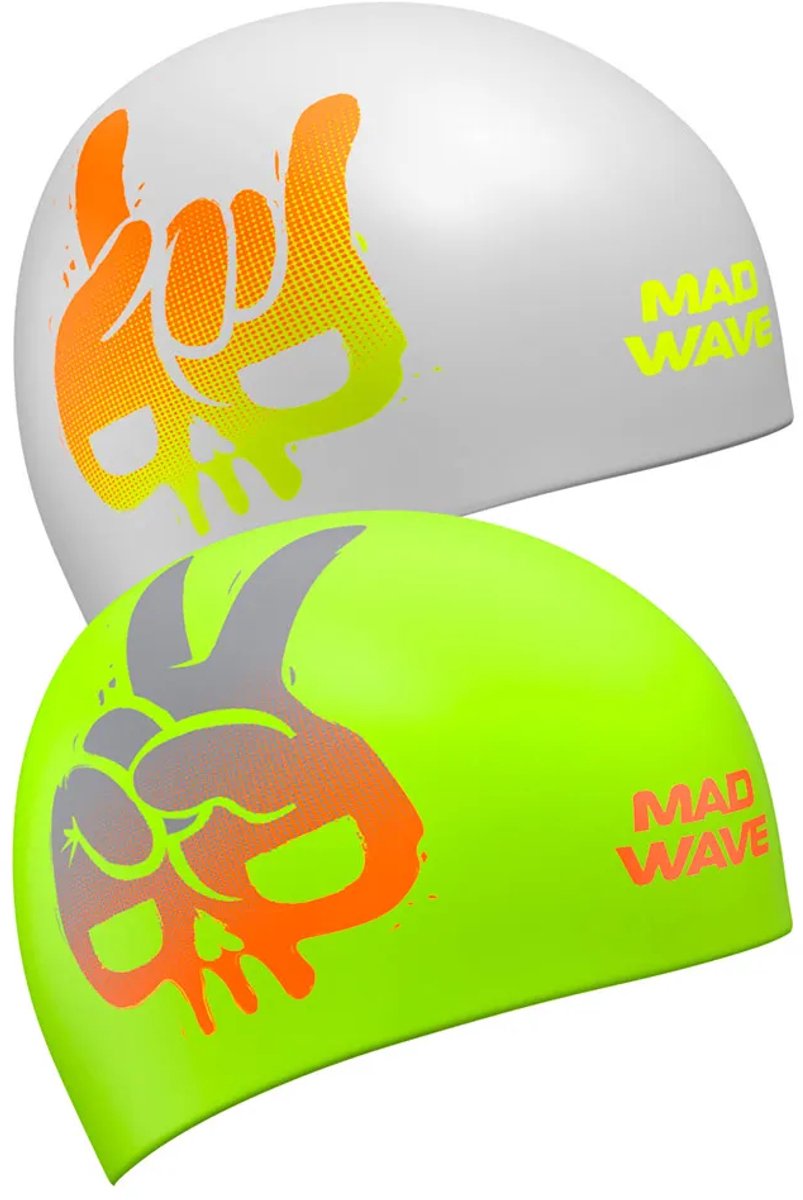 Mad Wave Reverse Skull Zwembadmuts Groen,Wit