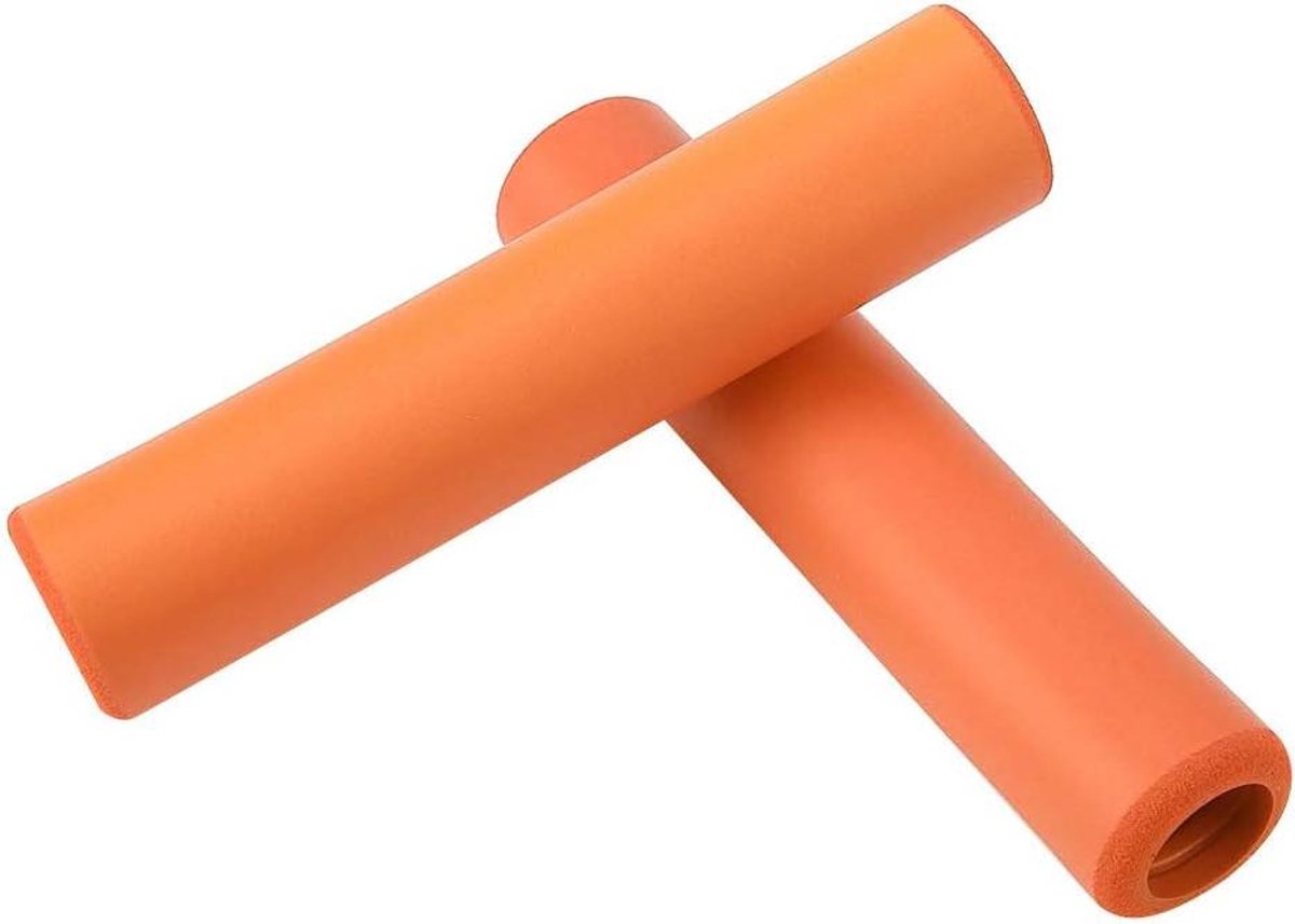 Fietsstuurgrepen - Comfortabele handvatten - Lange afstanden fietsen - Schokabsorberend siliconen - 1 paar - Oranje