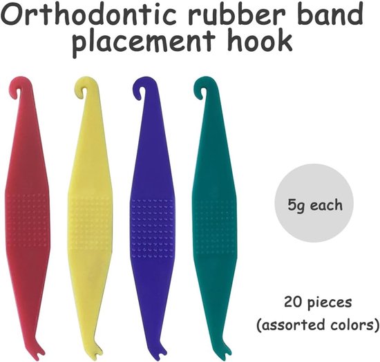 20 Stuks Orthodontische Elastische Haken voor Beugels - Elastische Koorden en Aanpassers in Diverse Kleuren — afbeelding 5
