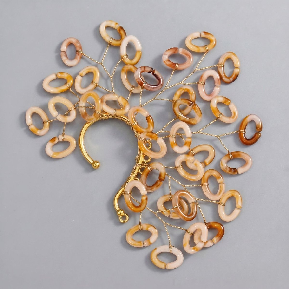 Elfen Oor Cuff, Handgemaakte Bloem Blad Oorversiering, Zonder piercing oorhaak voor bruiloft en fotoshoot，Eenvoudige hars oorbelhaakjes