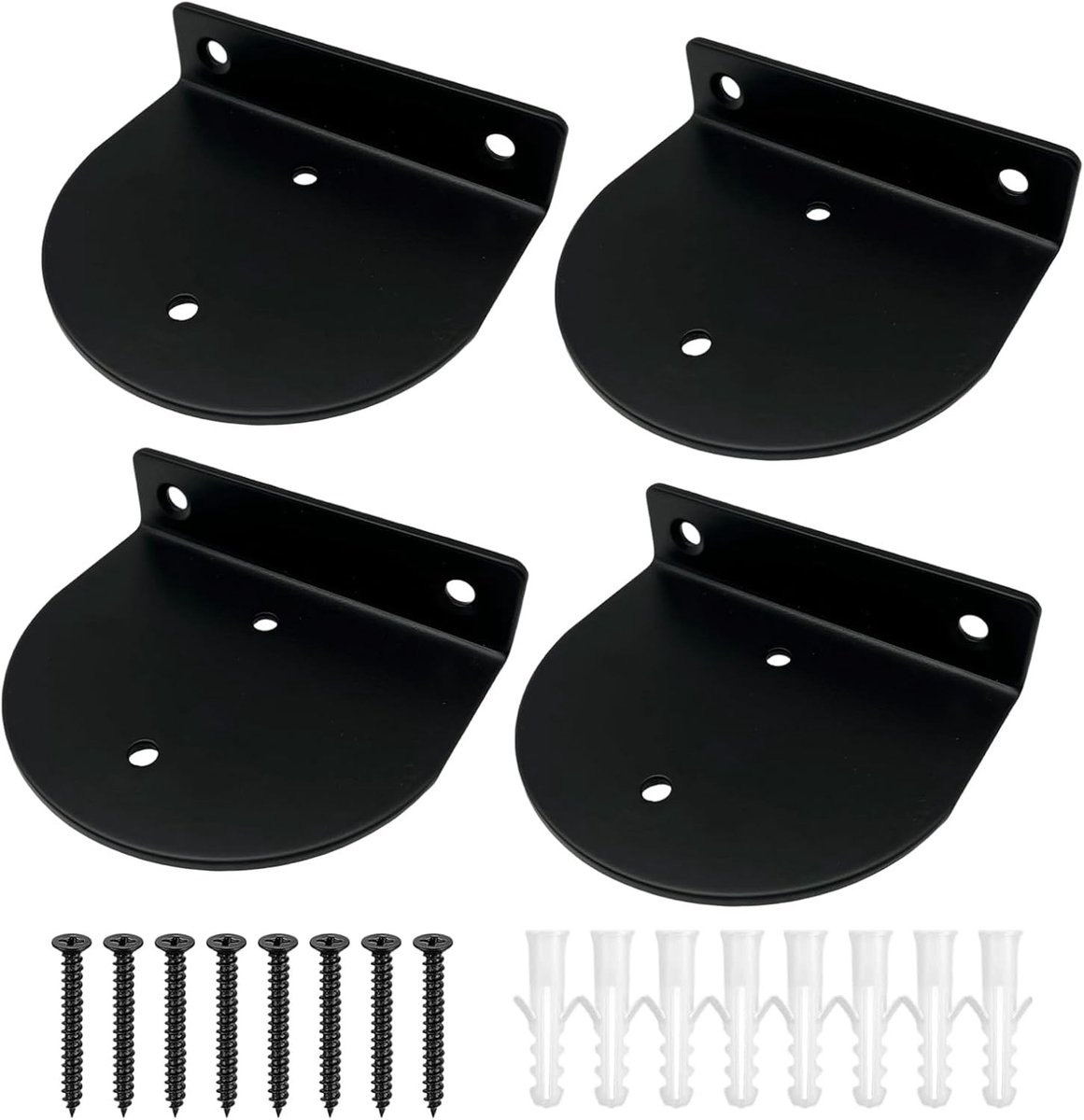 Zwevende Plank Steunen - 4 Stuks Halfrond Muurbevestiging voor Zware Lasten - Wandplank Houder voor Badkamer en Woonkamer