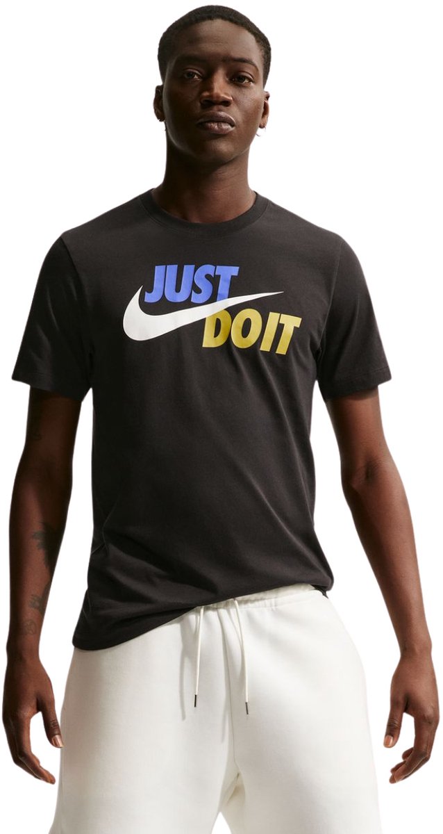 Nike T-shirt Heren Tee Just It Swoosh Zwart