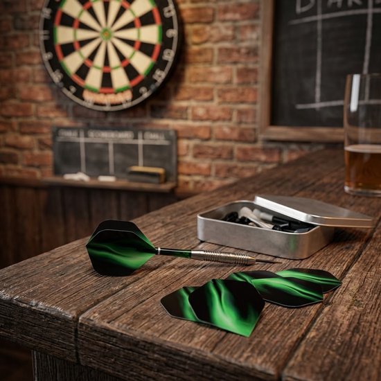 Groen zwart dart flights set unisex met patroon 15 stuks standaard vorm dart flights accessoires voor darts van NUVEX — afbeelding 5