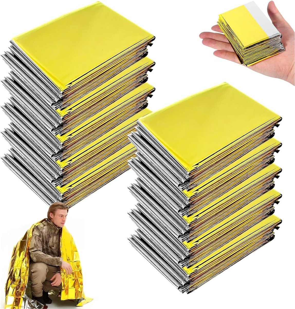 ZRNS® Nooddeken - Isolatiedeken - Reddingsdeken - Noodpakket deken - Herbruikbaar - 10 Stuks