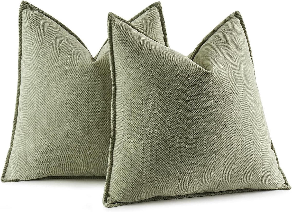 Set van 2 Kussenhoezen 40x40 cm - Chenille Kussenhoezen voor Sofa, Slaapkamer en Woonkamer met Elegant Design en Comfortabele Steun