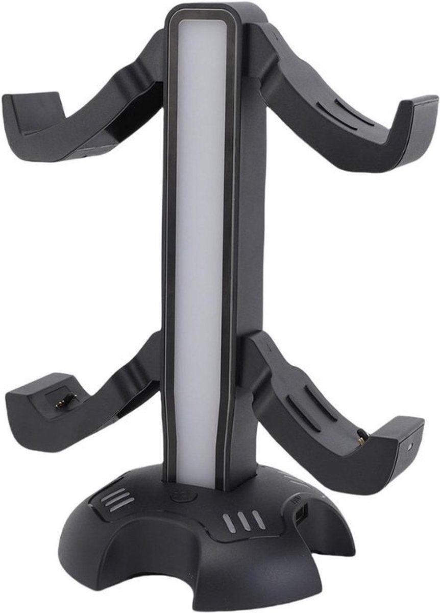 Headsetstandaard Laadstation - Controllerhouder Oplader - Gaming Setup Organiseren - 9 RGB Lichtmodi - 25 x 18 x 4 cm