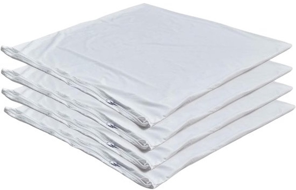 Kussen Beschermers - Kussensloop Waterdicht - Bescherming Beddengoed - Vederbestendig en Waterdicht - Standaardformaat 4 Pack - Wit
