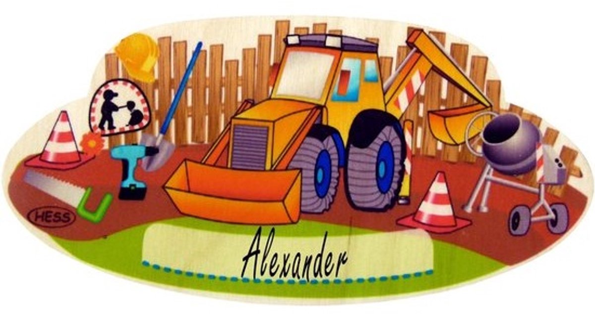 Houten Deurbord - Naambordje Kinderkamer - Decoratie Deur - Ruimte voor Naam - 20 x 10 cm - Veelkleurig