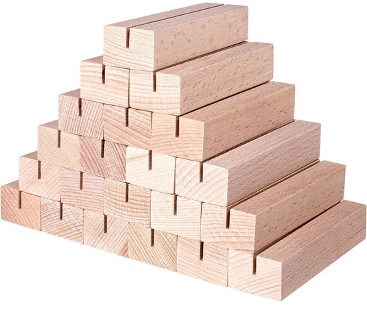 Houten Kaarthouders - 21 Stuks voor Bruiloft en Feestdecoratie - 10x3x2cm