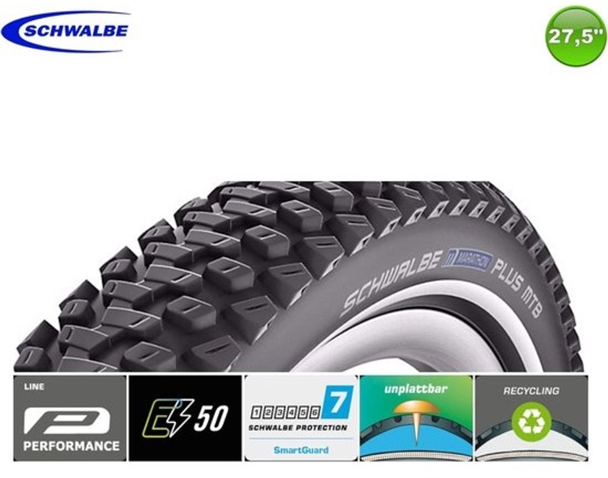 2 x Marathon Plus MTB-fietsbanden 27,5 x 2,25 cm met 2 binnenbanden SV19