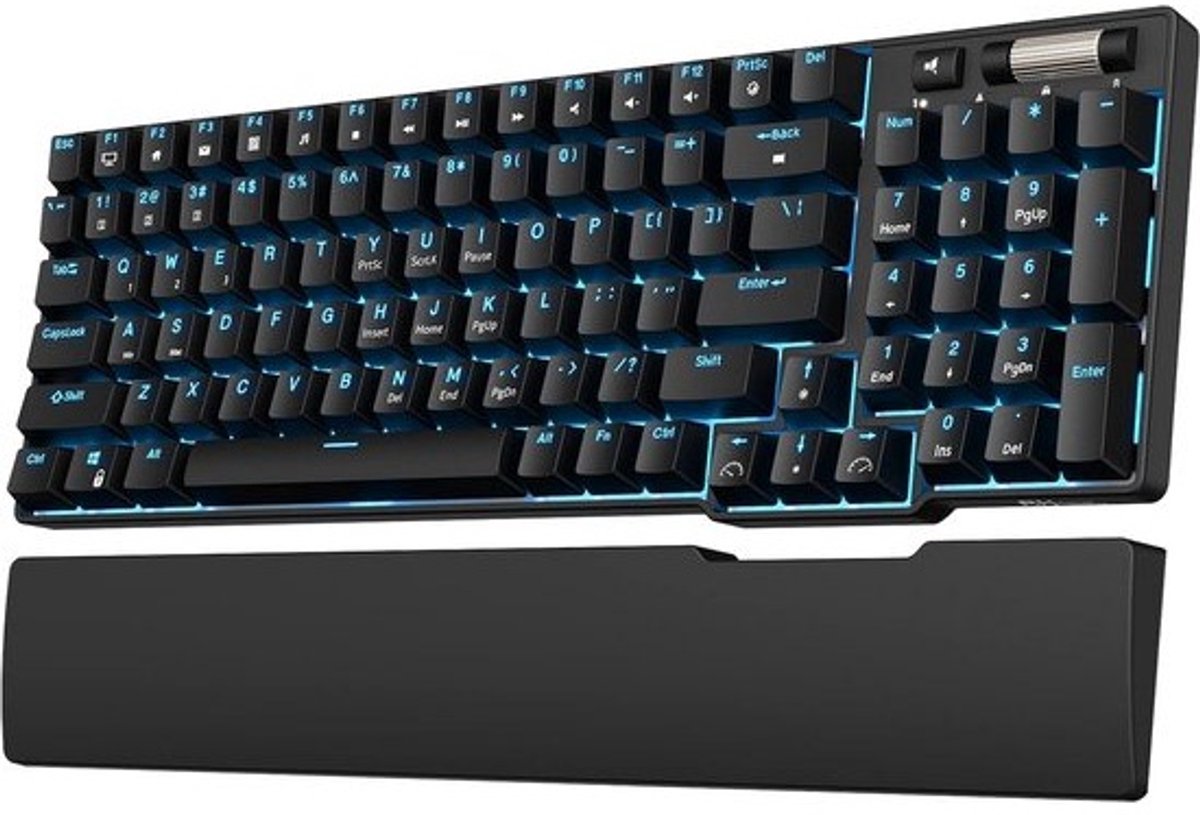 Draadloos Mechanisch Gaming Toetsenbord 96% Hot-Swappable met Magnetische Polssteun en Meerdere Verbindingsmodi