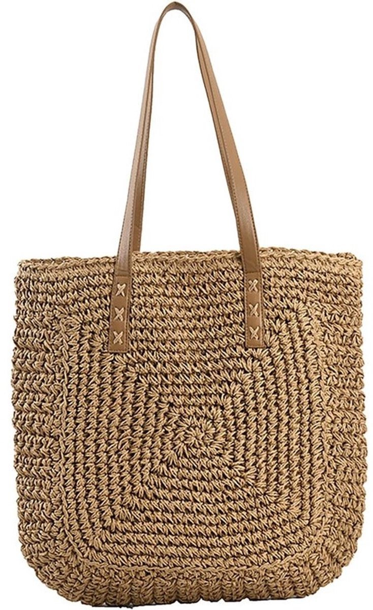 Grote Riet Schoudertas Dames - Handgeweven Zomer Strandtas - Boheemse Shopper