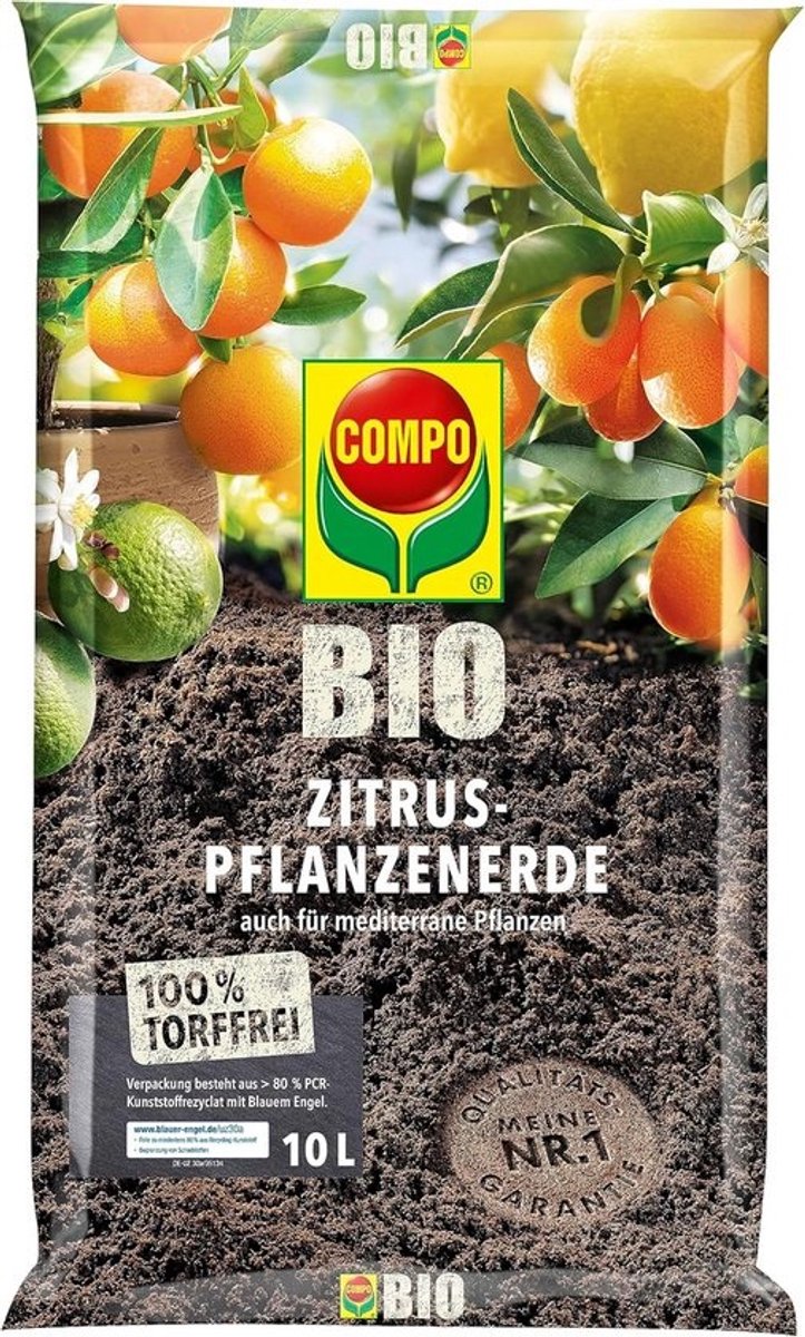 Biologische Potgrond voor Citrus en Mediterrane Planten, Turfvrij 10L