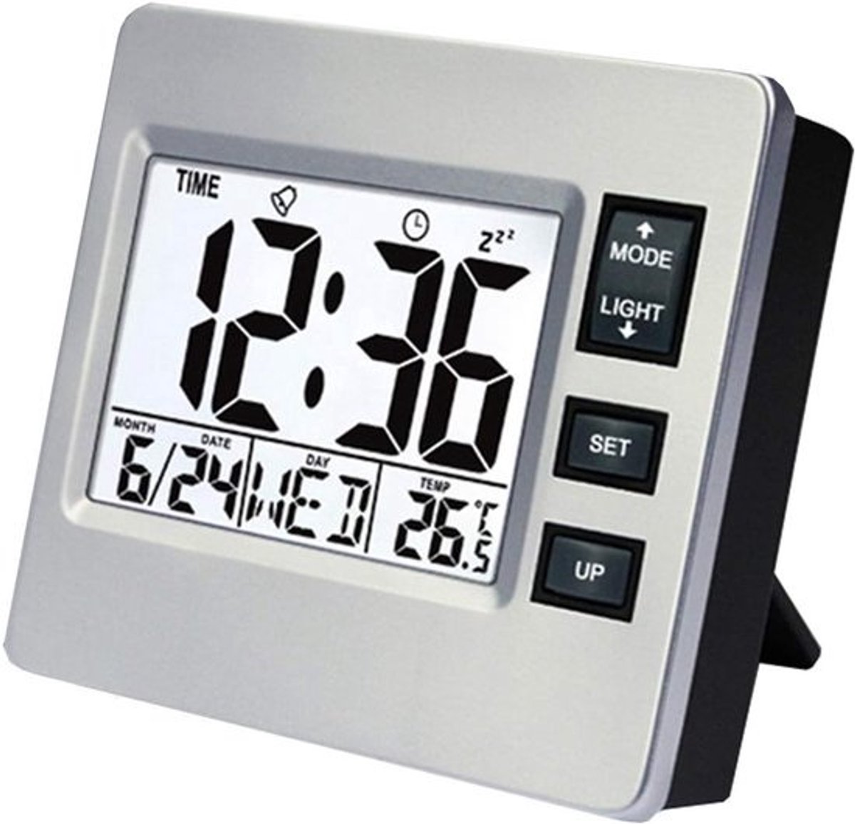 Digitale Klok - Bureau LCD - Keuken Timer - Temperatuur Datum - 86 cm x 77 cm