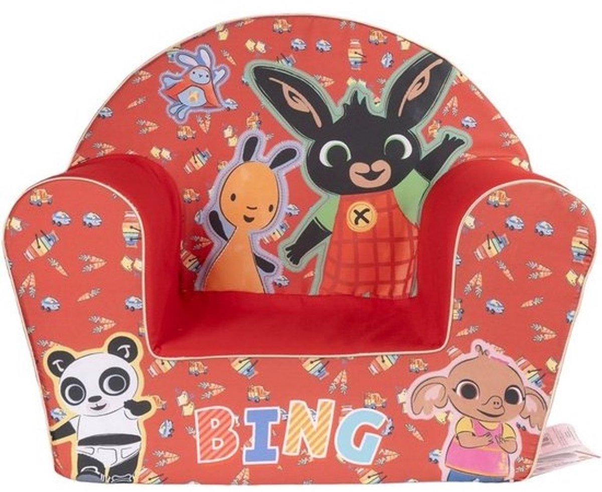 Comfortabele Rode Kinderfauteuil met Figuur - Zachte Leeshoek voor Jongens en Meisjes