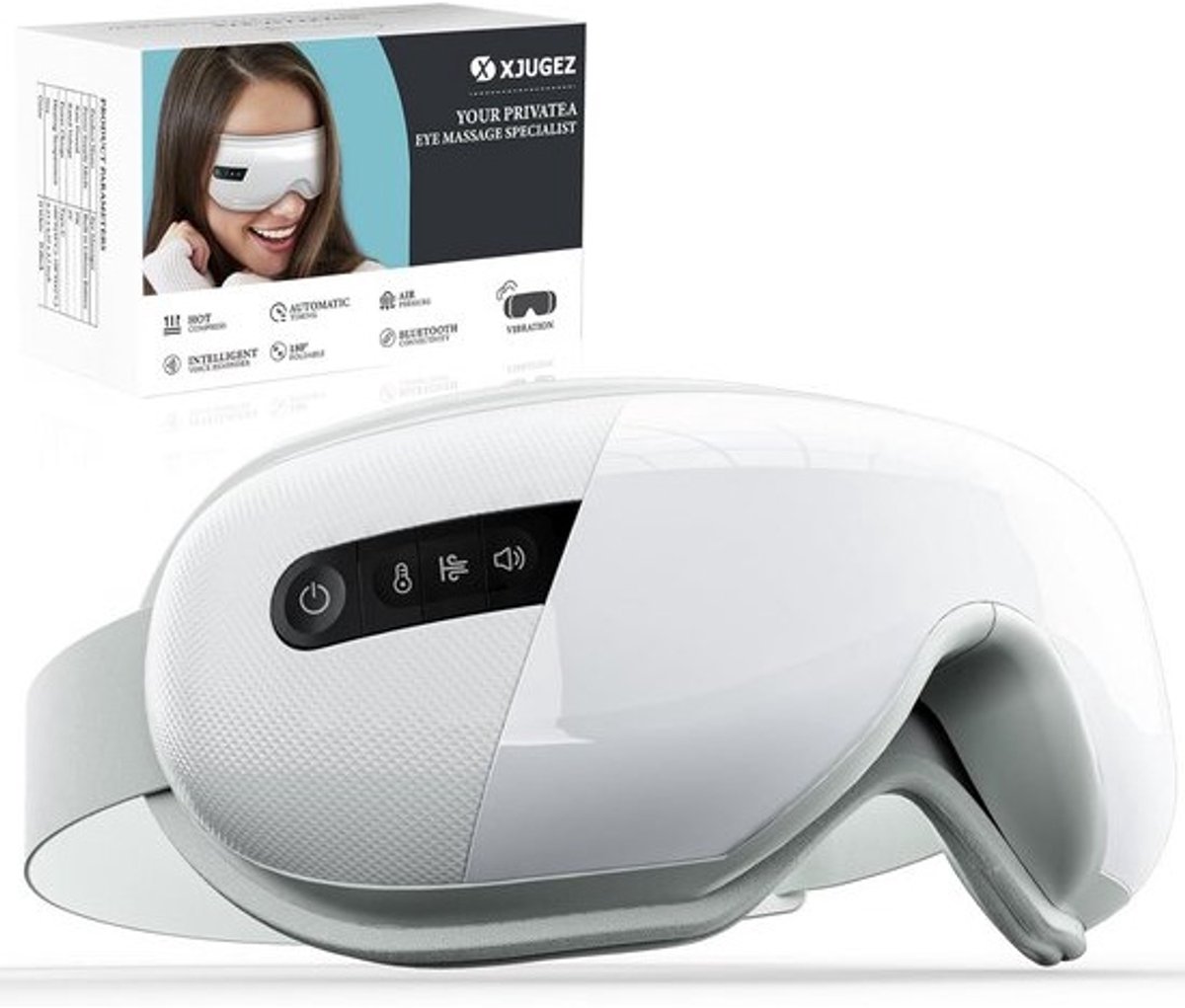 Elektrisch Oogmassageapparaat met Warmte, Compressie en Muziek - Verwarming Oogmasker voor Oogontspanning en Droge Ogen