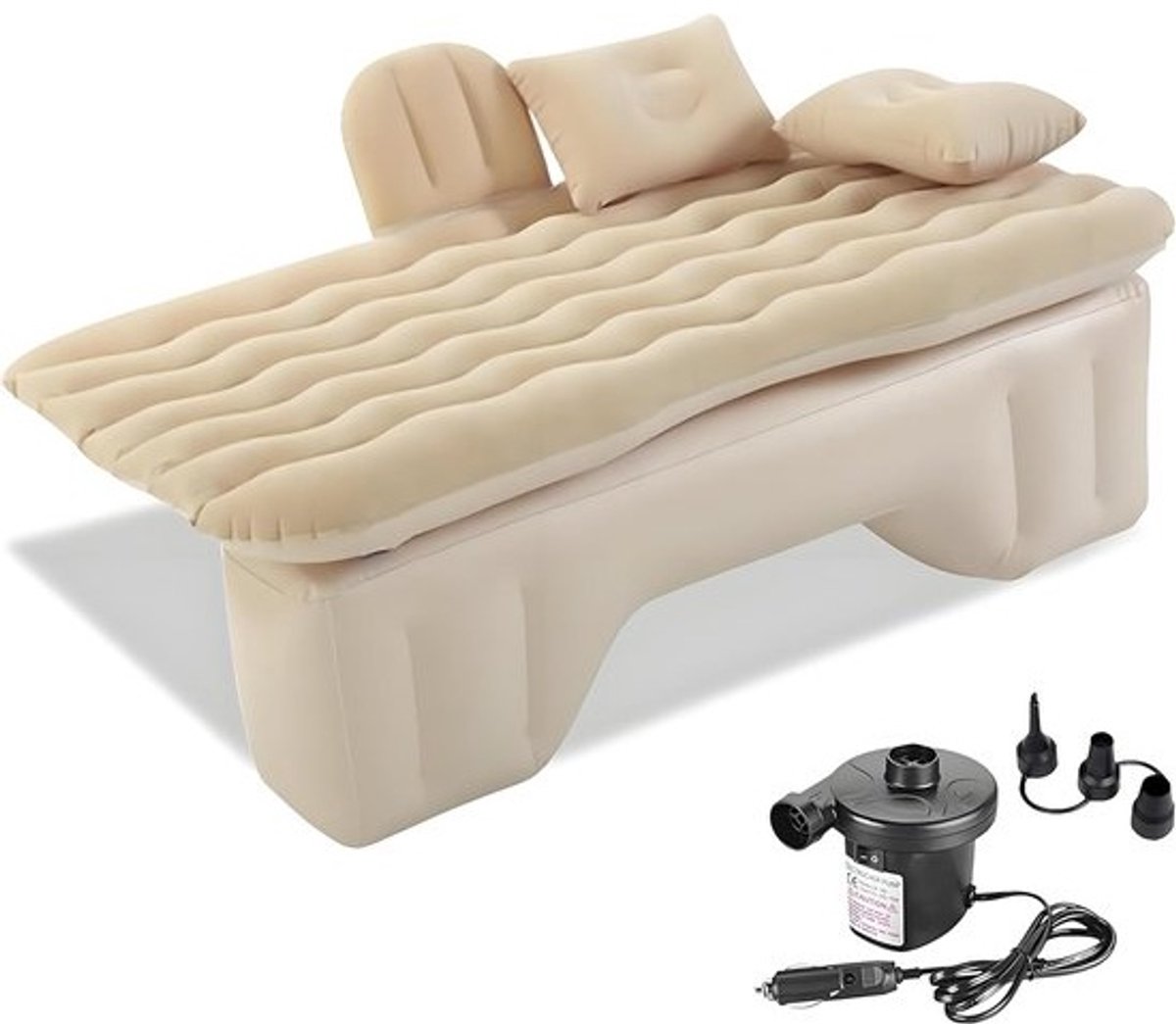 Opblaasbaar Luchtbed voor Auto en Camping - Waterdicht en Lekvrij - Beige
