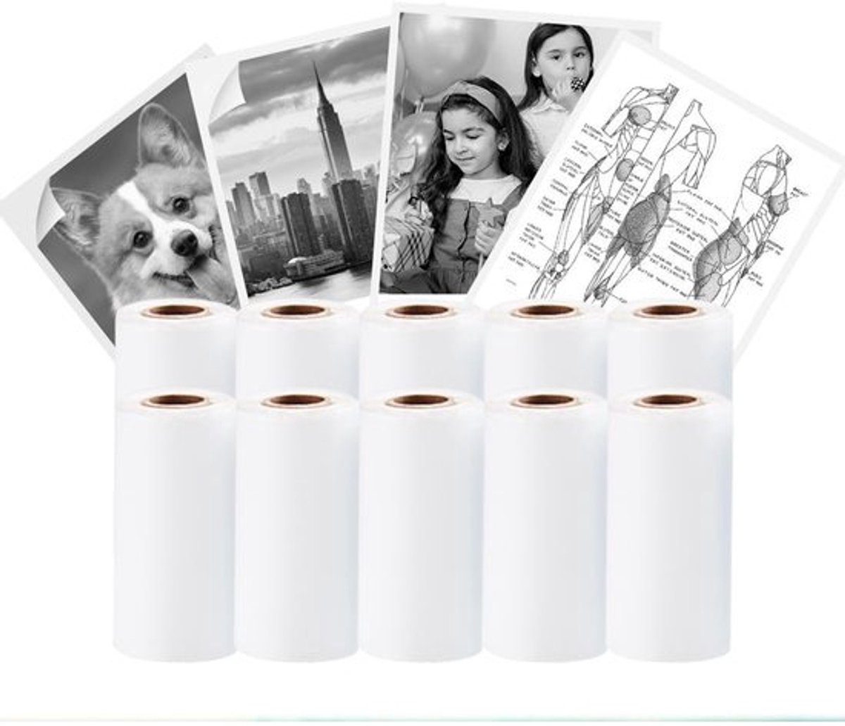 5 Rollen Thermisch Printerpapier 57x30mm - Zelfklevende Mini Stickers voor Zakprinter