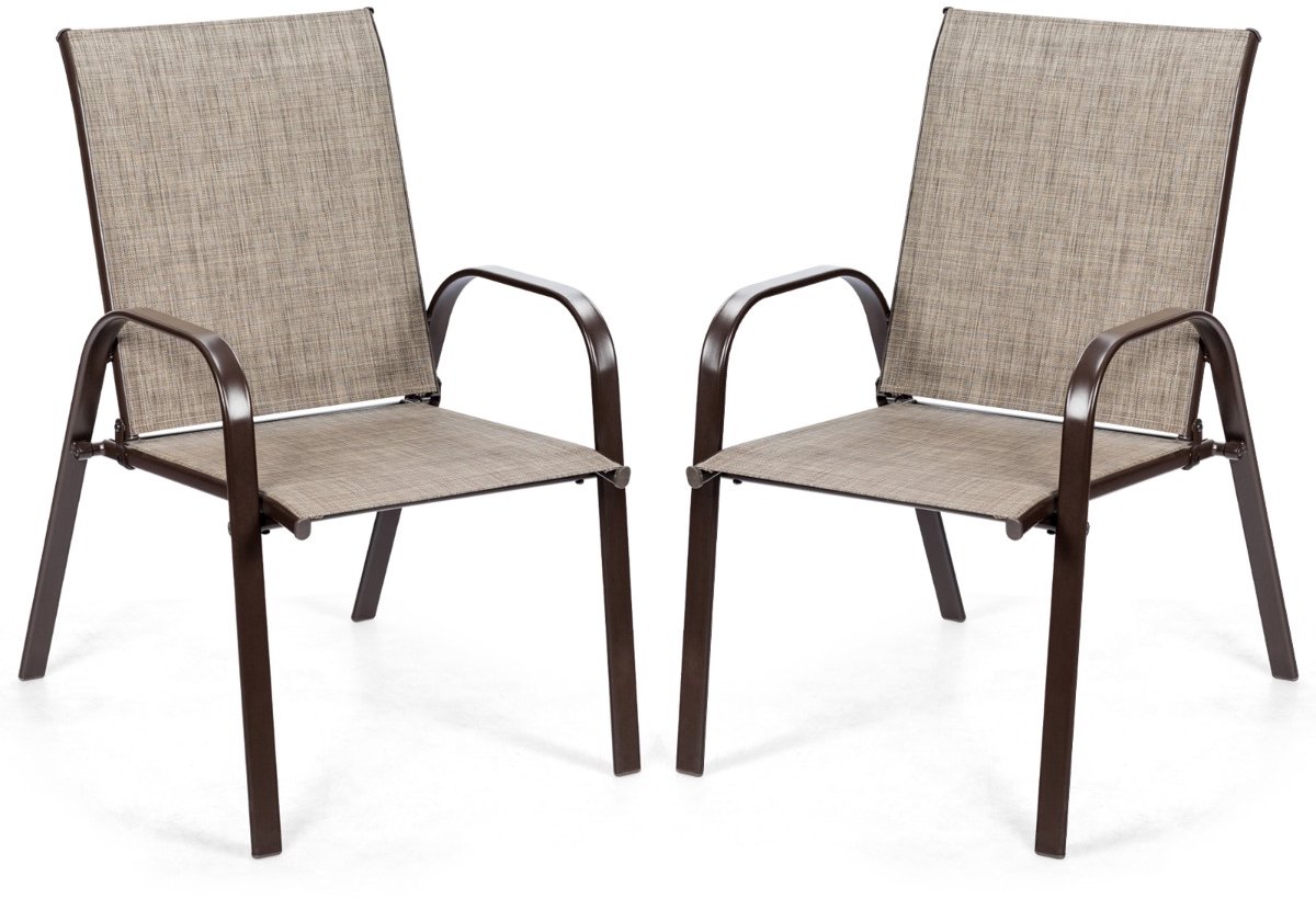 SureDeal® - Tuinstoel - Delige Tuinstoelen Gemakkelijk - Grijs - Beige - Bruin - 56x72x90 cm