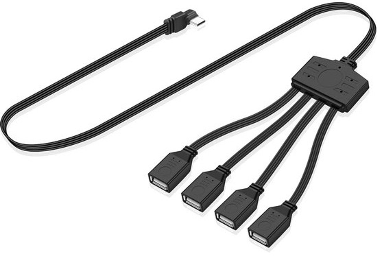 USB C naar 4 USB A Splitter Kabel OTG Hub voor Gelijktijdig Opladen en Data
