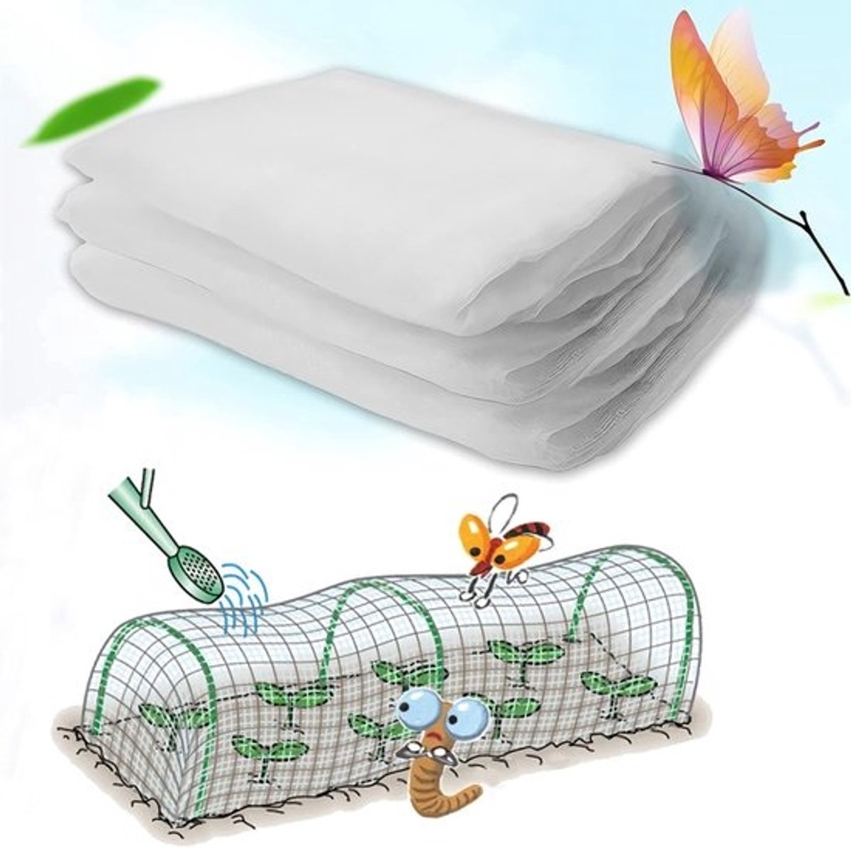 6 x 16 m Fijn Insectengaas voor Tuin en Plantenbescherming
