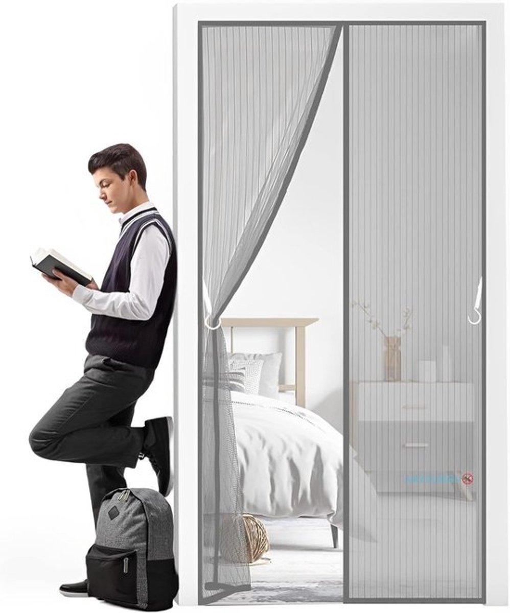 Magnetische Hordeur Glasvezel XXL 210x240 cm - Vliegengordijn met Automatische Sluiting