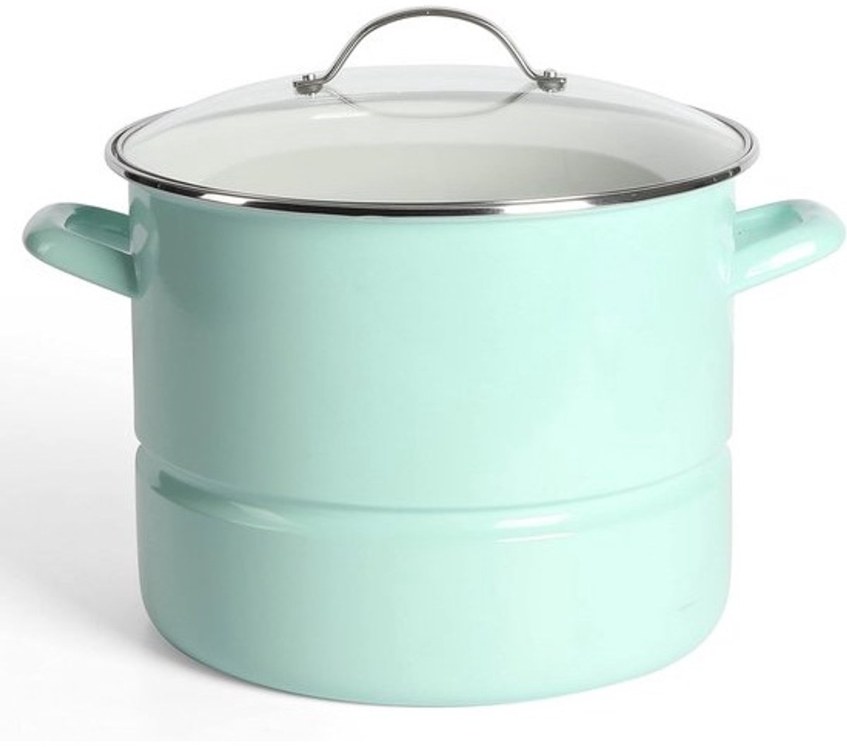Grote 6.4 liter Stoompan met Inzet voor Koken en Stomen - Krasbestendig Emaille
