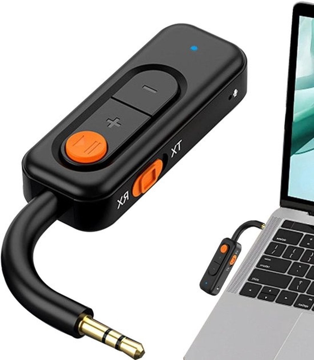 Draadloze Audio Adapter - Zender Ontvanger - Muziek Streamen - Ruisonderdrukking - 10 Uur Batterij - Zwart