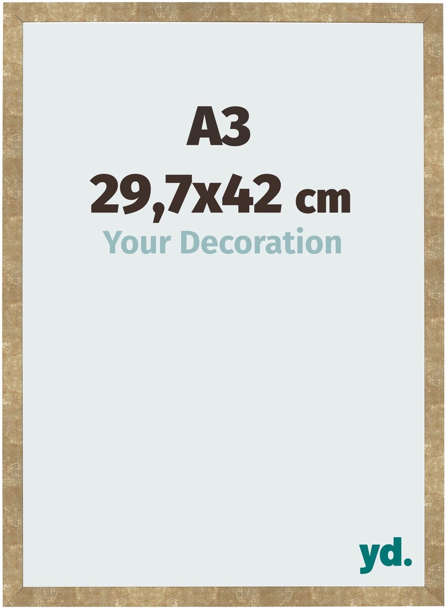 Your Decoration - Fotolijst A3 29,7x42 cm - MDF - Goud Antiek - Bologna