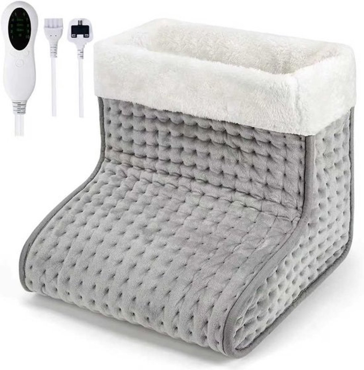 Elektrische Voetenwarmer - Verwarmend Voetenkussen - Comfort Thuis - 6 Temperatuurstanden - 27x26x9 cm - Grijs