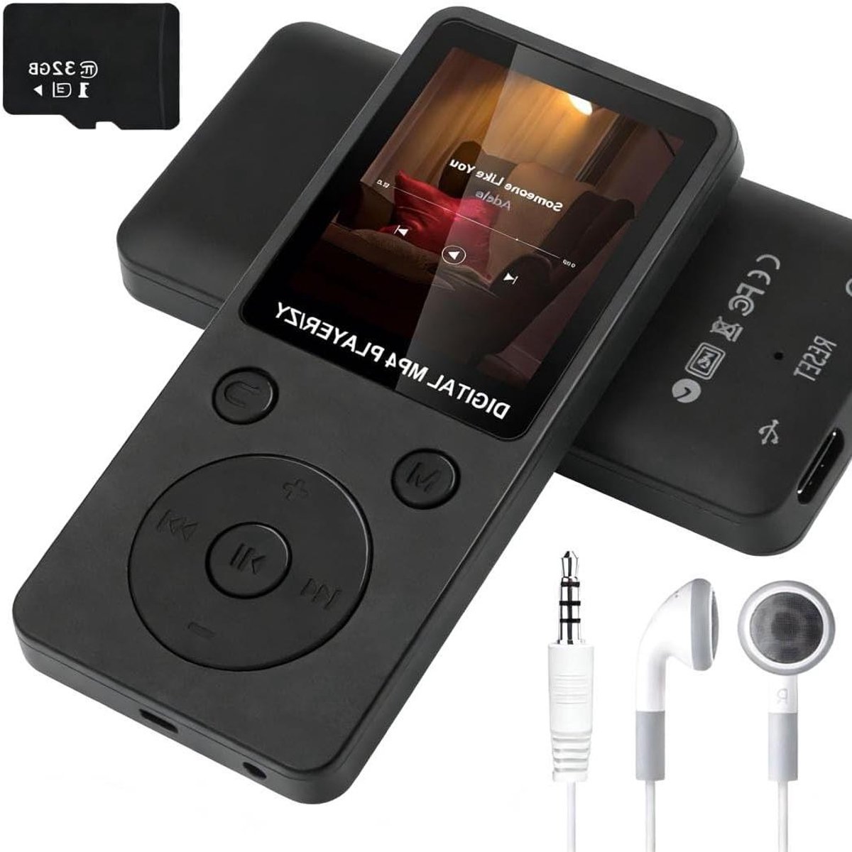 MP3 Speler - Muziekspeler Draagbaar - Muziek Luisteren - Ingebouwde Speaker - 32GB Opslag - Licht
