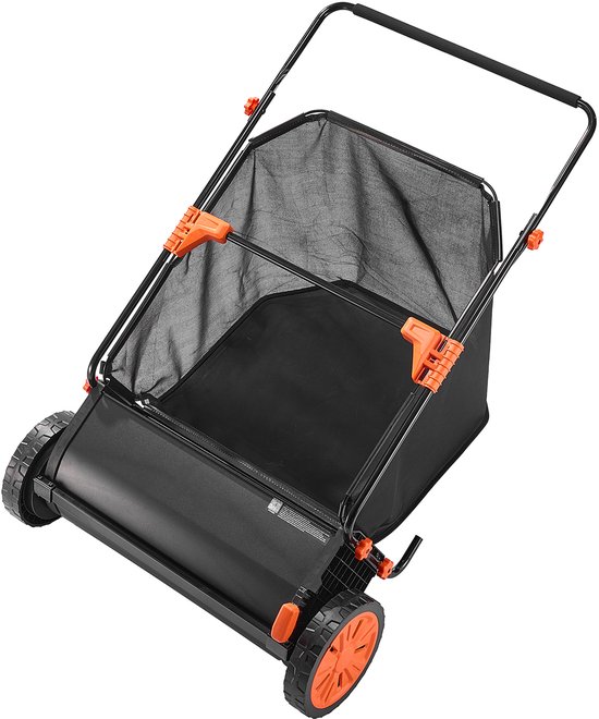 Gazonveger, 66 cm Werkbreedte, met Opvangbak van 198 liter en Verstelbare Borstelhoogte, Ideaal voor het Verzamelen van Bladeren en Gras, Voorzien van Rubberen Wielen voor Soepel Gebruik — afbeelding 2