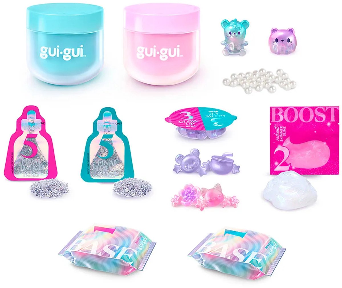 Gui Gui Slijm - Shimmer Deluxe Duo pack - Maak je eigen sprankelende geurende slime — cadeau in Spellen & Speelgoed - foto 3