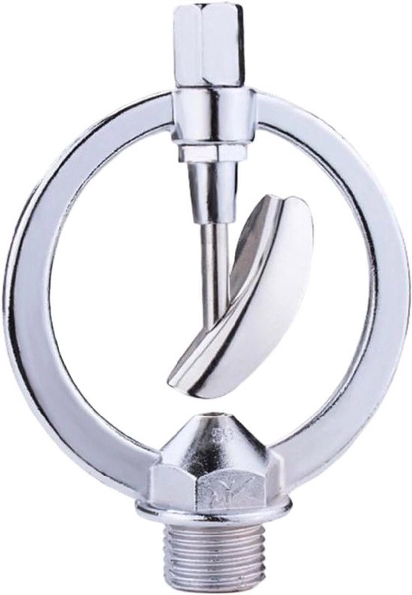 Tuinsproeier Kop - Irrigatiekop Sproeier - Gelijkmatige Irrigatie - 360 Graden Rotatie - 10 x 13 x 4 cm - Zilver