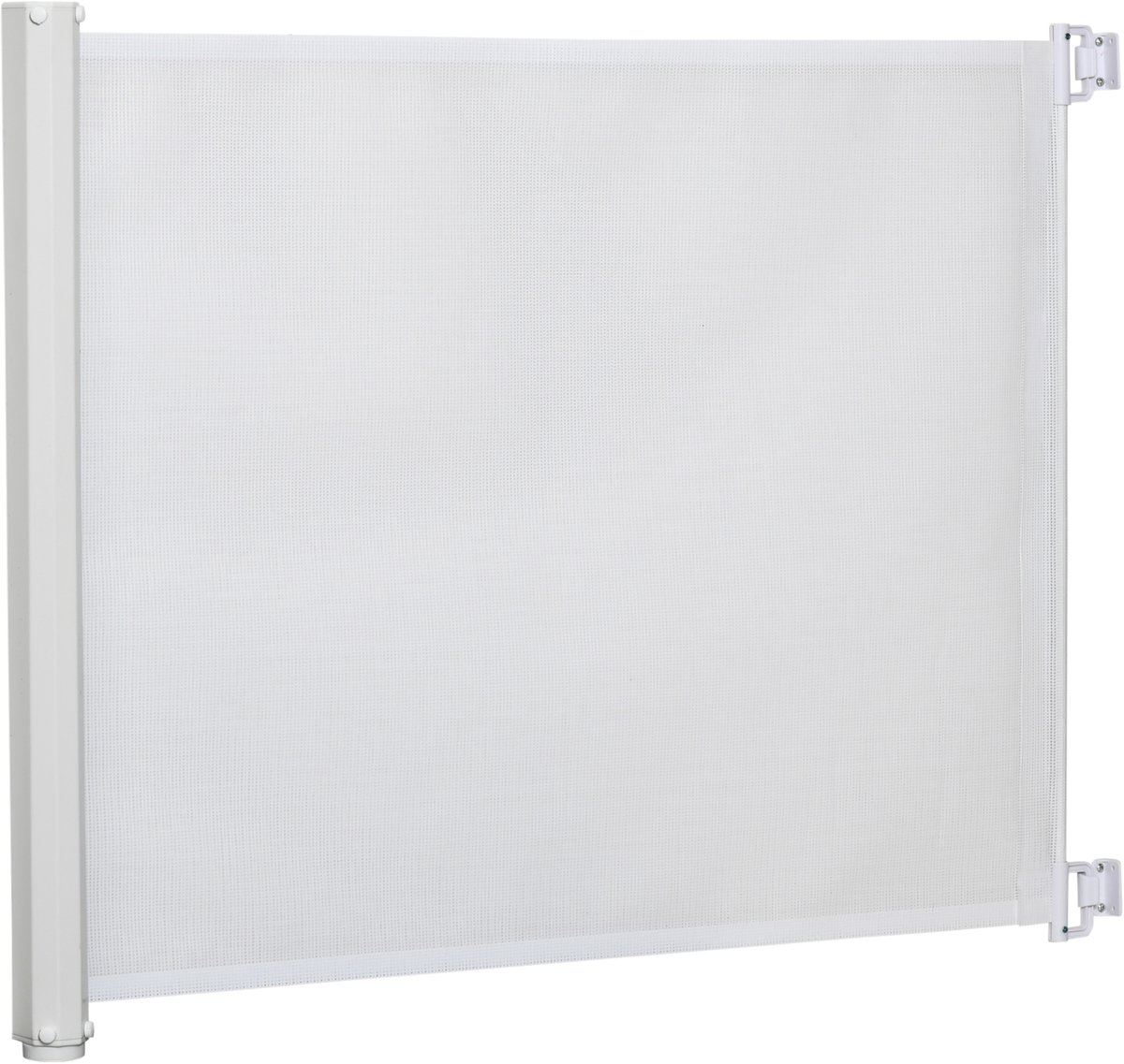 Opvouwbaar hondenhek met verstelbare breedte 5,5-115 cm, uitschuifbare veiligheidsbarrière voor honden met handvat, wit