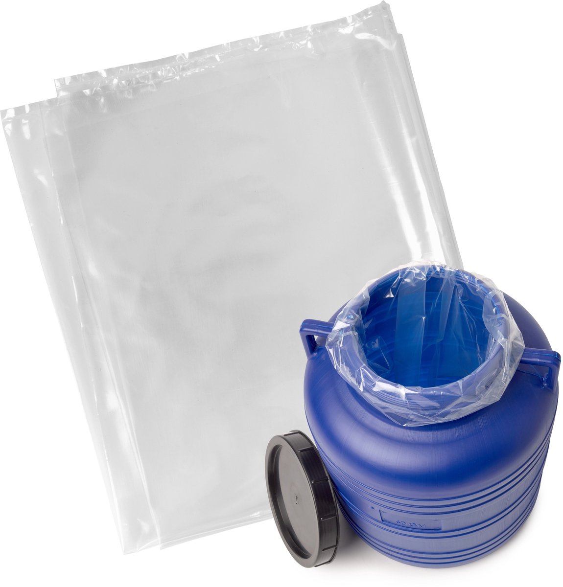 Garronda 10x (35 L (50 × 60 cm) Inlegzakken - Levensmiddelengeschikt PE-zakken voor Vaten en Emmers – Transparant - GD-FOL-Bag80