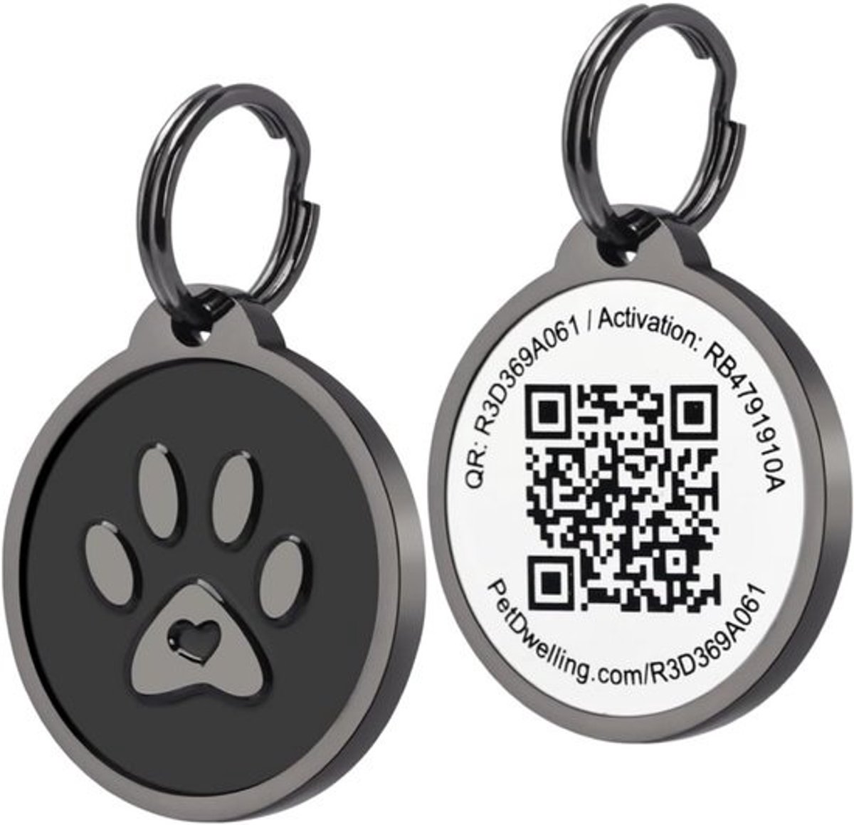 Duurzame 2D QR Code Huisdier ID Tag - Honden- en Kattenlabels met Online Profiel en Directe E-mail Meldingen
