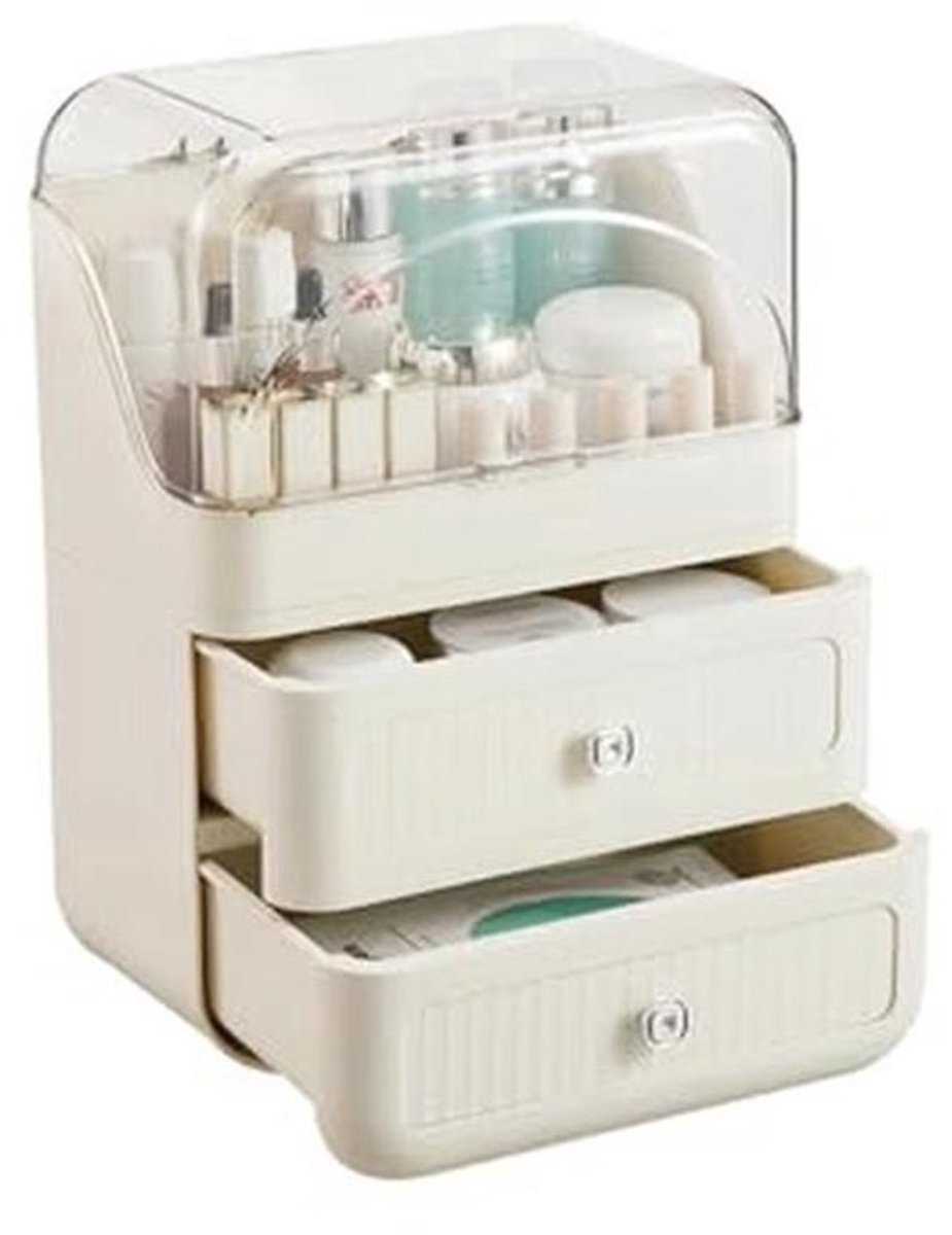 Grote Capaciteit Make-up Organizer met Lades en Deksel - Stof- en Waterdicht