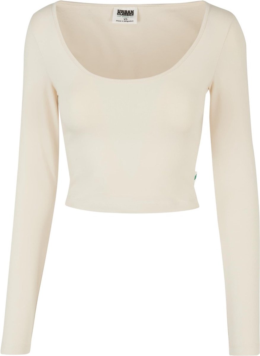 Urban Classics Organic Cropped Longsleeve top L Ivoorkleurig