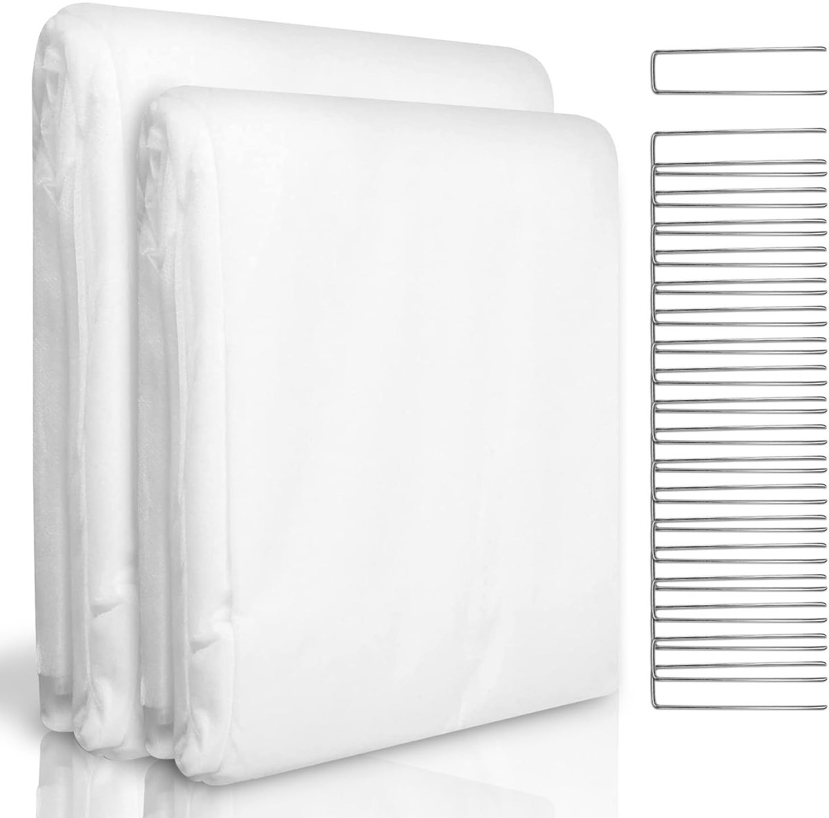 Planten Wintervlies - Scheurvast, Waterdoorlatend & Ademend Vorstbeschermingsvlies - Voor Plantenbescherming Buiten in de Winter - 30 g/m², 2 x 10 meter, inclusief 20 U-haringen