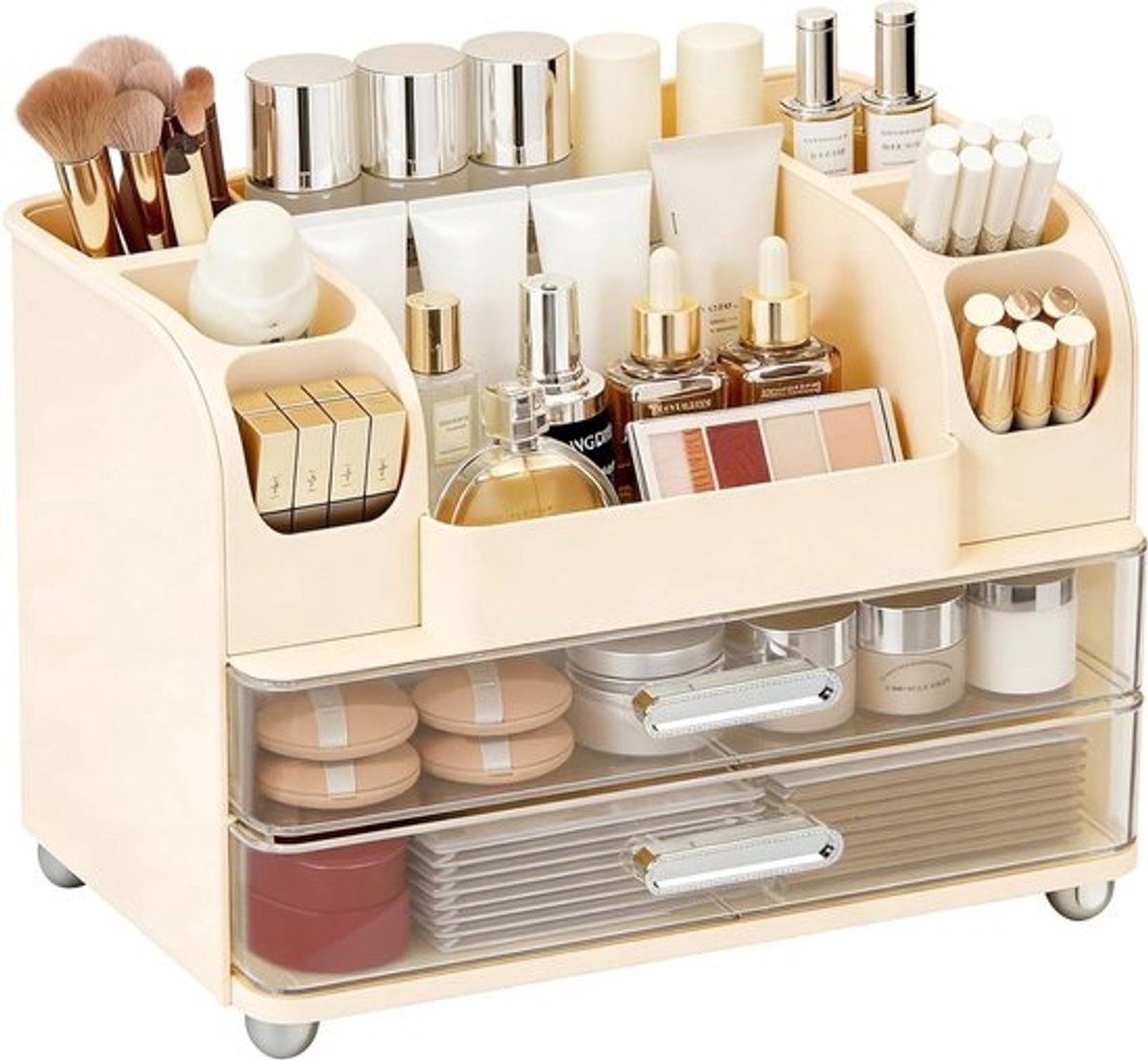 Cosmetica Organizer - Make-up Tafel - Opbergen Toiletartikelen - Met Twee Laden - 35x25x20 cm