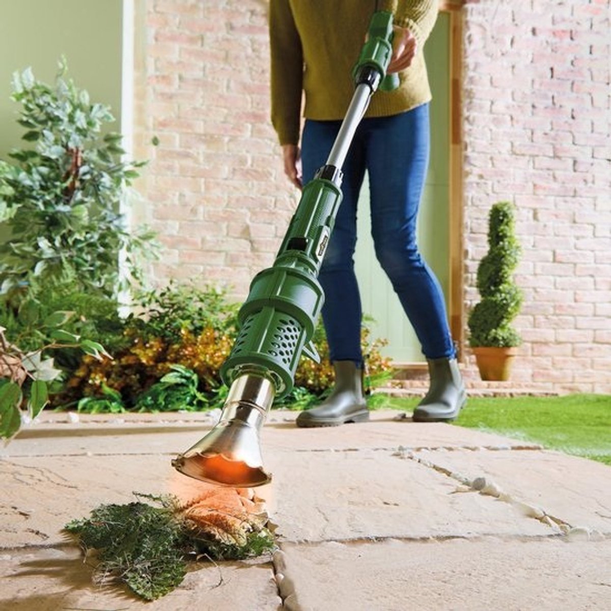 Elektrische Onkruidbrander - Hitte Onkruidverwijderaar - Duurzaam Tuinonderhoud - Chemisch Vrij Werken - 98 cm Werkhoogte - Zwart
